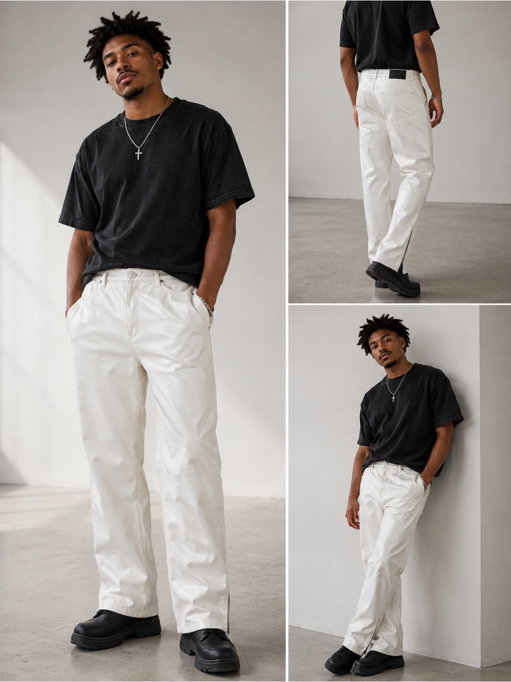 Waimea white  Faux Leather Skinny Pants